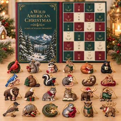🌲🦍 A Wild American Christmas – 24-Day Wildlife Ornament Advent Calendar