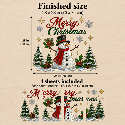 🔥LAST DAY 50% OFF - 🎄 Christmas Suncatcher Window Clings | 28 × 28 in Stained Glass Style✨