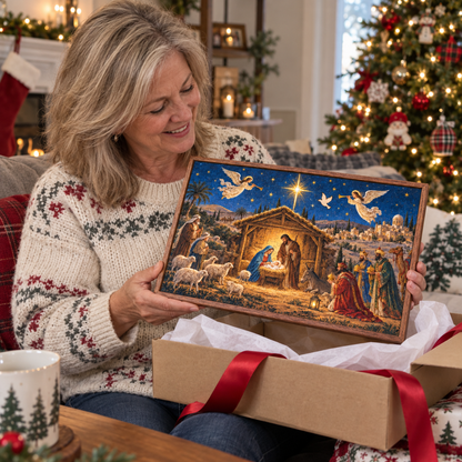 🎄✨ The Christmas Story Wooden Nativity Puzzle – A Faith-Filled Family Keepsake ✝️