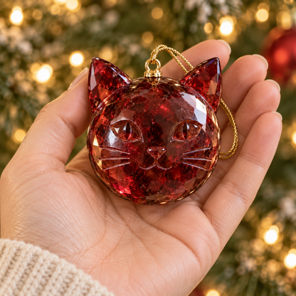 🎄 Gemstone-Inspired Cat Christmas Ornament – A Purr-fect Gift for Cat Lovers 🐱✨