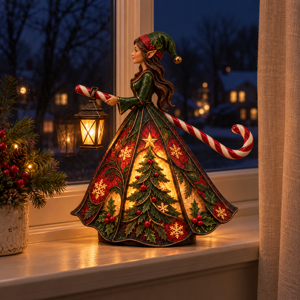 🎄 Santa & Elf Light-Up Figurines – A Warm Christmas Welcome ✨