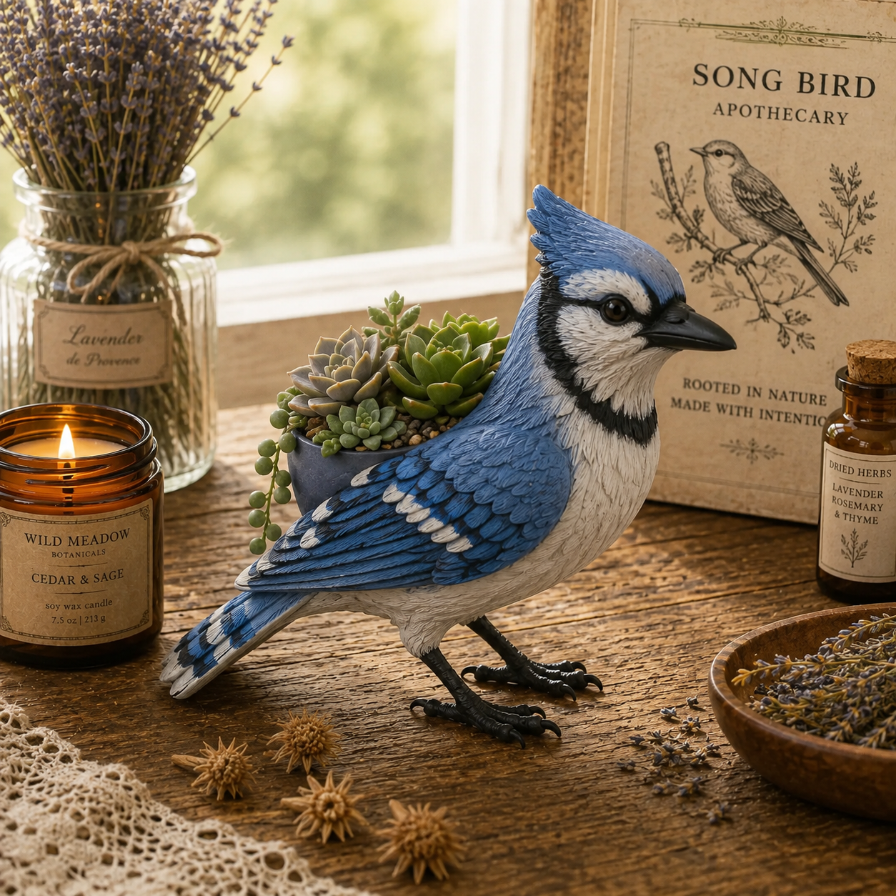 🎁Last Day 49% OFF - Crow Garden Planter – Rustic Bird Accent for Succulents & Small Plants