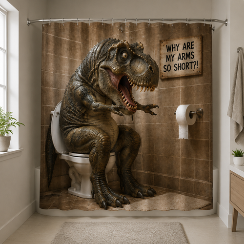 🦖🚽Quirky Bathroom Shower Curtain Collection🤣