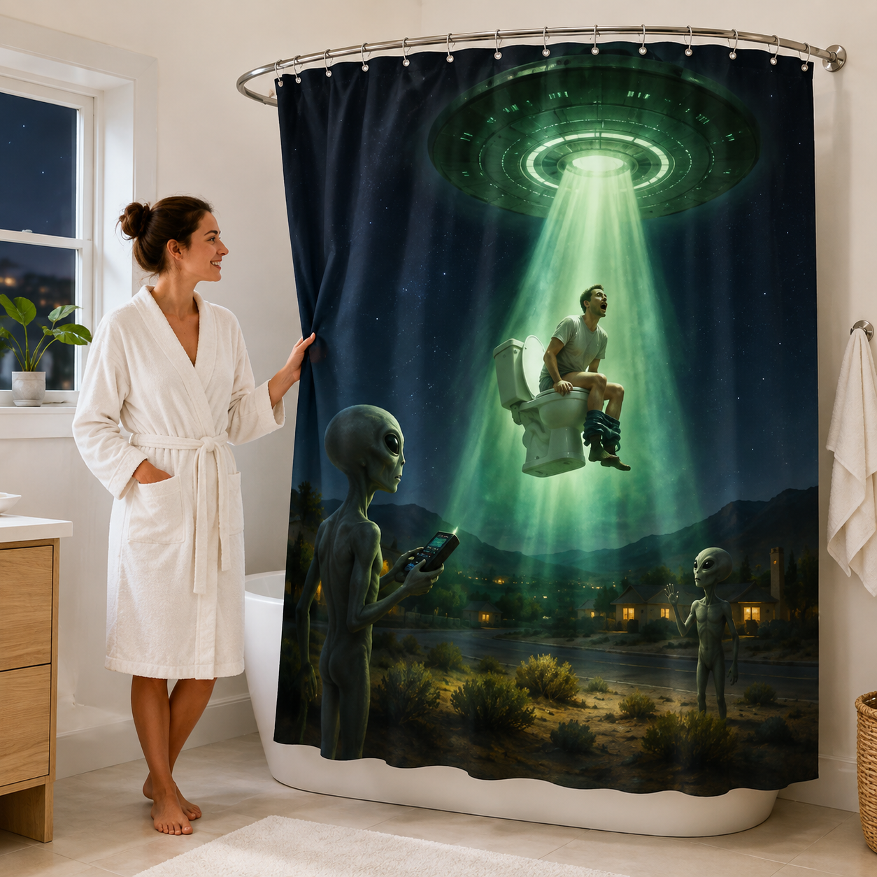 🦖🚽Quirky Bathroom Shower Curtain Collection🤣