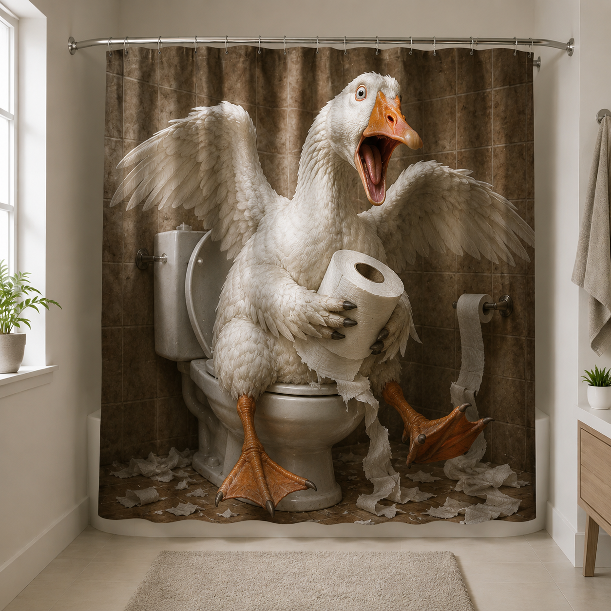 🦖🚽Quirky Bathroom Shower Curtain Collection🤣