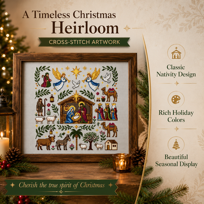 ✝️ Blessed Nativity Cross Stitch Pattern