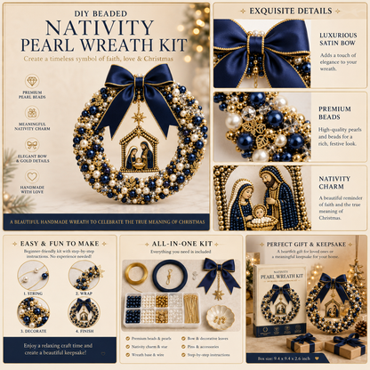 💎🎀DIY Beaded Christmas Wreath Kit – Create Your Own Holiday Door Décor