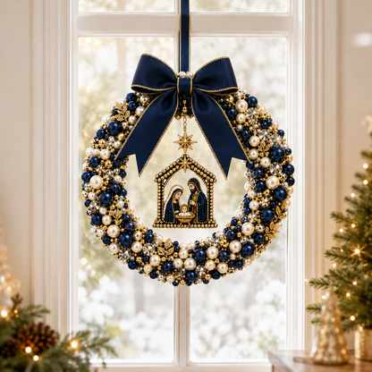 💎🎀DIY Beaded Christmas Wreath Kit – Create Your Own Holiday Door Décor