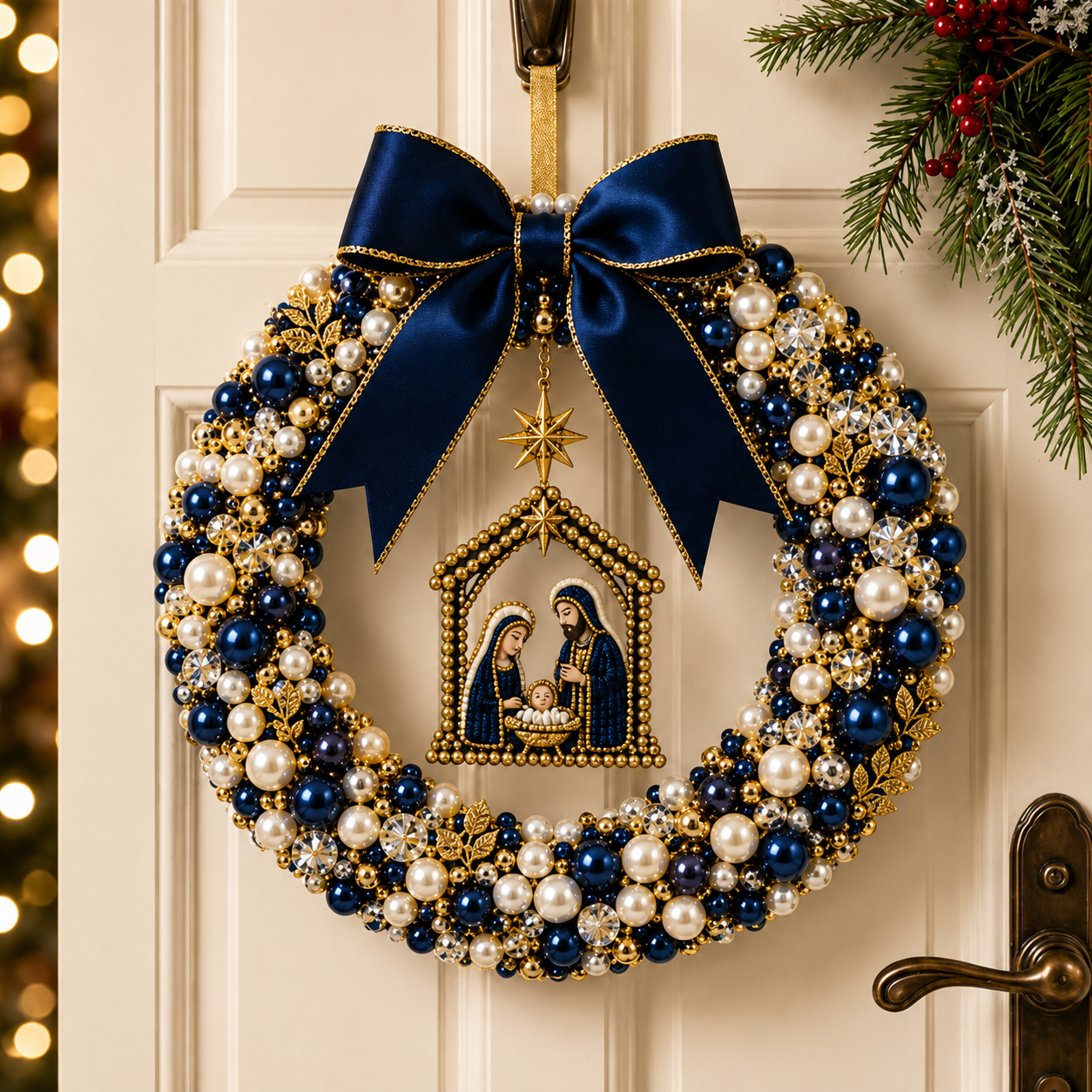 💎🎀DIY Beaded Christmas Wreath Kit – Create Your Own Holiday Door Décor