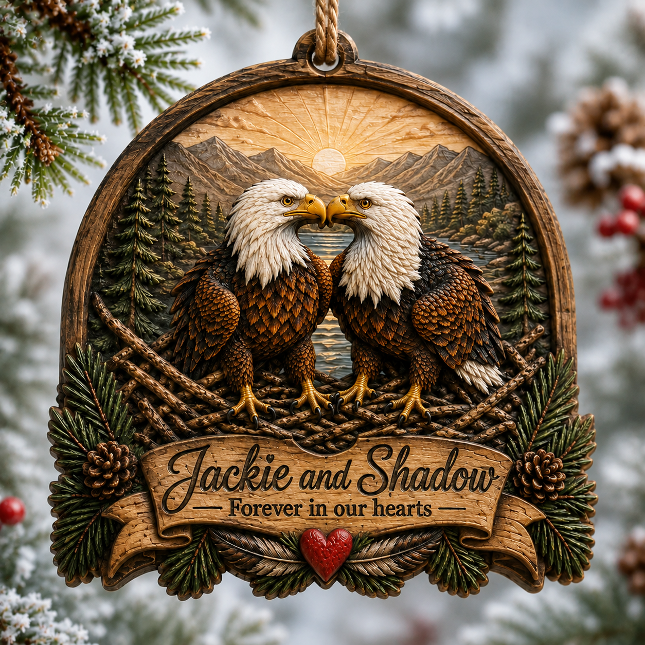 ❤️Jackie & Shadow – Bald Eagle Christmas Ornament