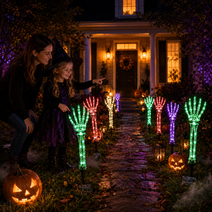 💀Skeleton Hand Lights — Give Your Halloween Path a Spooky Glow!🎃✨