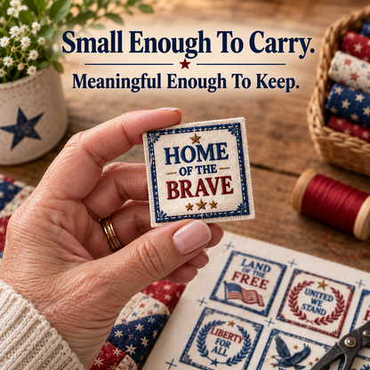 🇺🇸 Patriotic Pocket Prayers Fabric Panel – 30 Inspirational Americana Sewing Squares