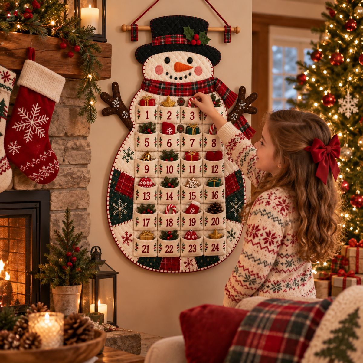 🎄DIY Christmas Advent Calendar – 24-Pocket Wall Hanging | 5 Designs