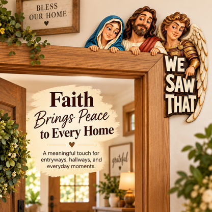 🙏👀3D Artisan Painted Wood Door Accent🎁🤣