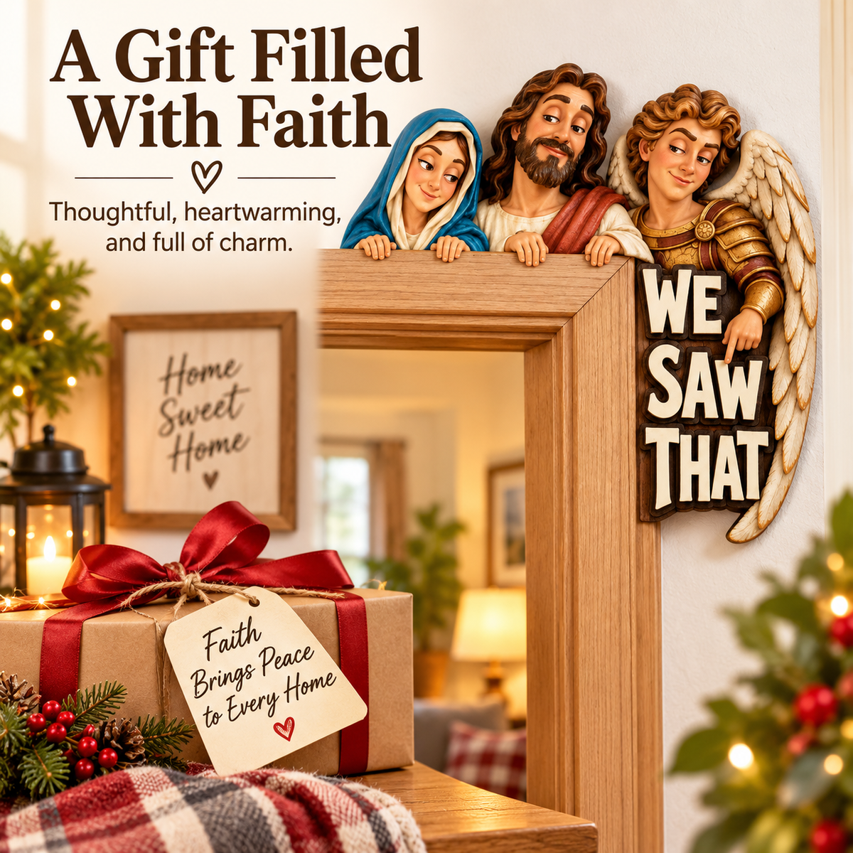 🙏👀3D Artisan Painted Wood Door Accent🎁🤣