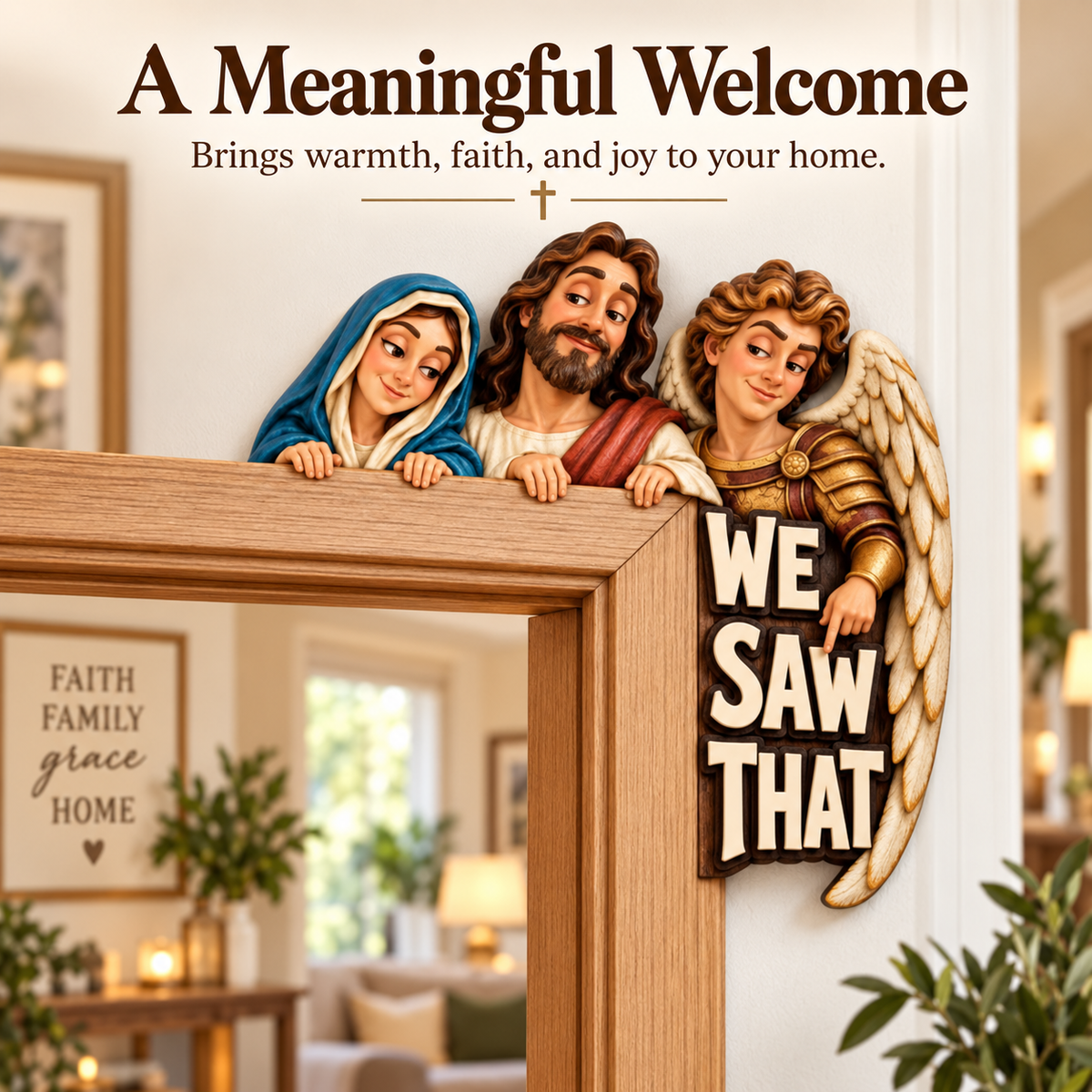 🙏👀3D Artisan Painted Wood Door Accent🎁🤣