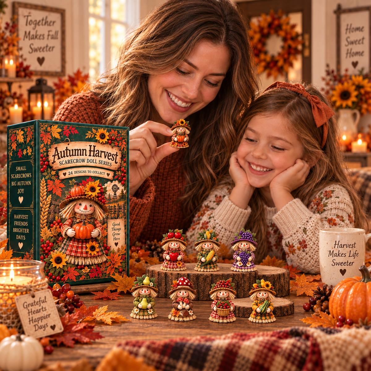 🔥😍Autumn Harvest Little Friends Blind Box – 24 Mini Scarecrow Collectibles for Cozy Fall Days🍂