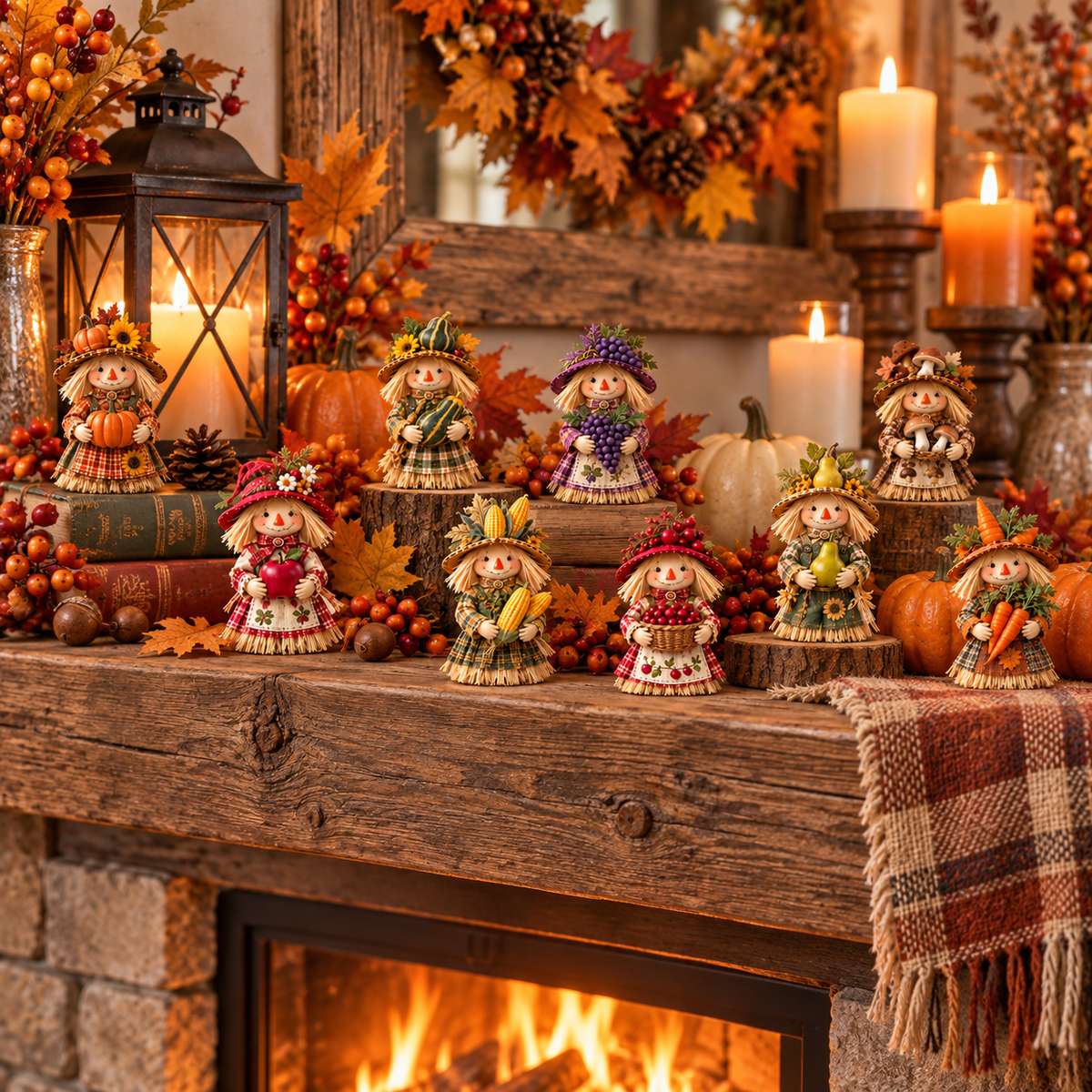 🔥😍Autumn Harvest Little Friends Blind Box – 24 Mini Scarecrow Collectibles for Cozy Fall Days🍂