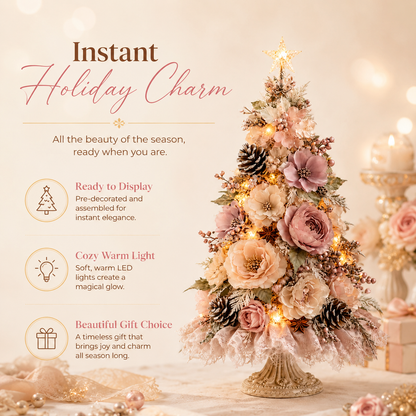 🌸Blush Blossom Illuminated Christmas Tree