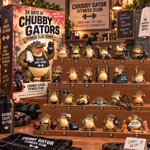🔥😂24 Days of Chubby Gators™ – Funny Fitness Gator Advent Calendar