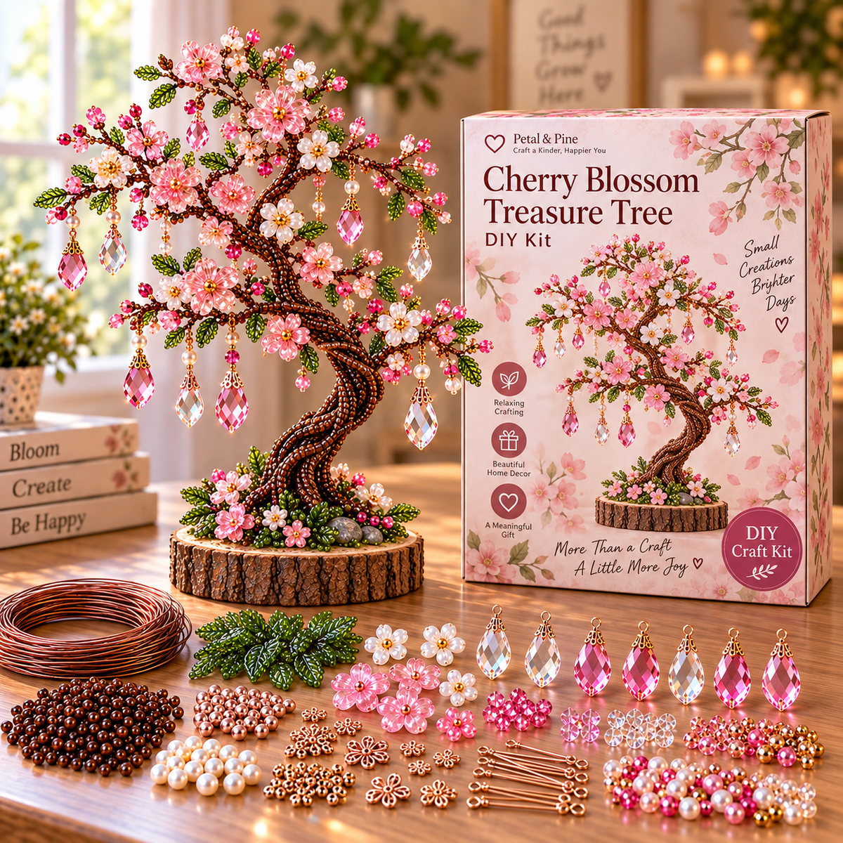 🔥😍DIY Beaded Tree Craft Kit – Handmade Home Decor🌳