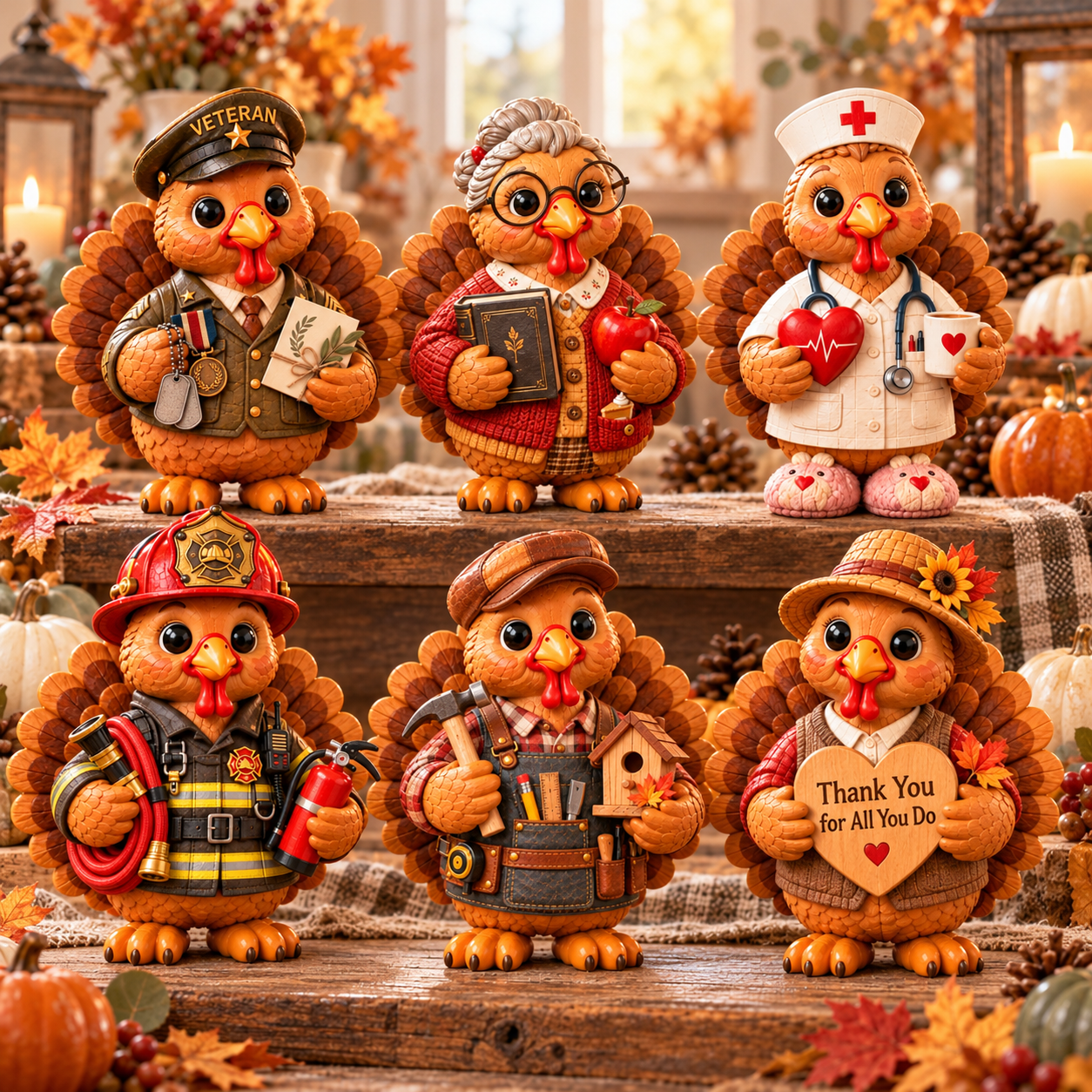 Turkey Tributes collection of everyday hero figurines