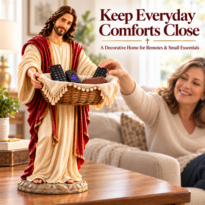 🔥✝️Jesus Figurine with Decorative Basket – Faith & Comfort