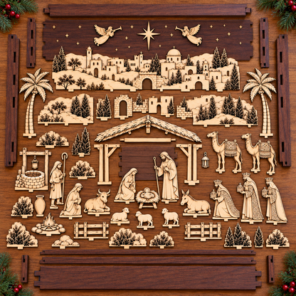 🔥🙏The Bethlehem Storybook — Wooden Nativity Scene Puzzle