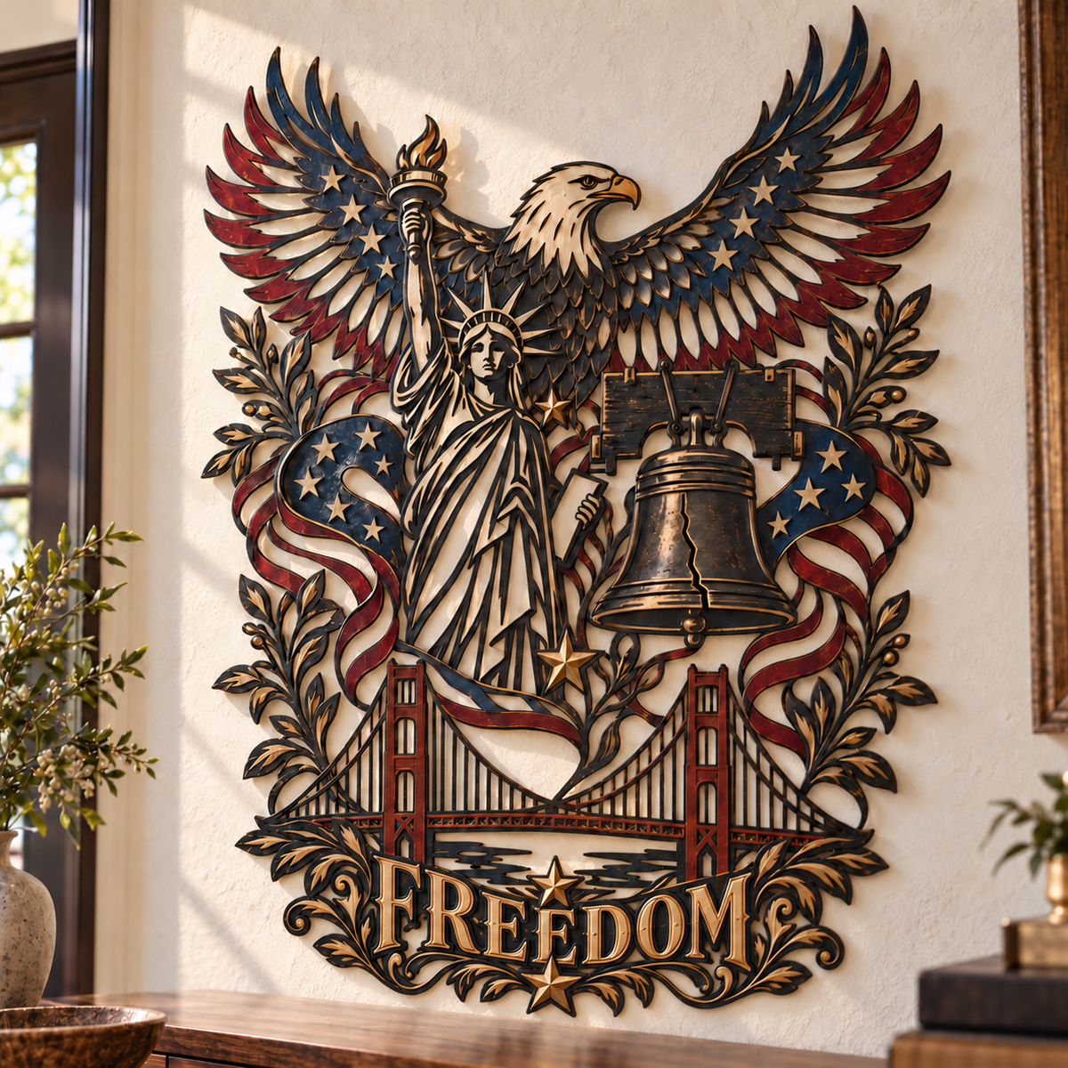 🇺🇸 Spirit of Freedom – American Heritage Iron Wall Art 🦅
