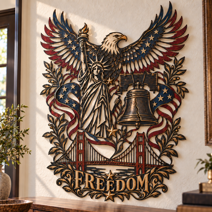 🇺🇸 Spirit of Freedom – American Heritage Iron Wall Art 🦅