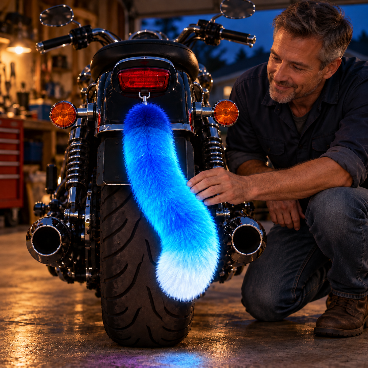 🔥😂Neon Sway™ – Glow-in-the-Dark Motorcycle Tail