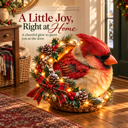 🎄 Cozy Cardinal Glow – Lighted Christmas Porch Decor ✨