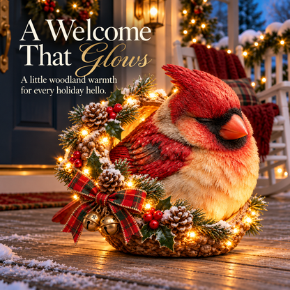 🎄 Cozy Cardinal Glow – Lighted Christmas Porch Decor ✨