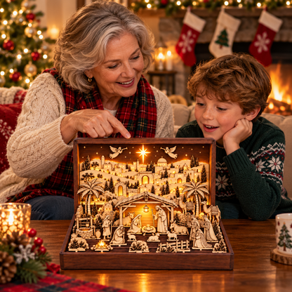 🔥🙏The Bethlehem Storybook — Wooden Nativity Scene Puzzle