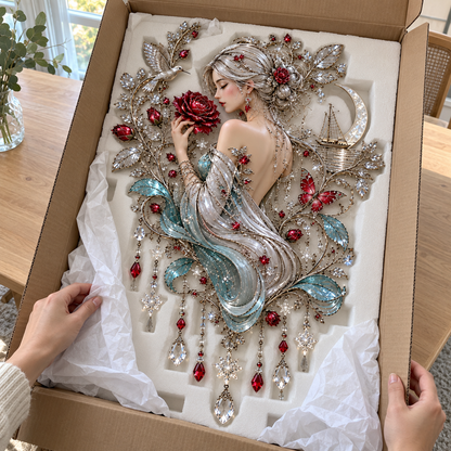 🌙 Moonlit Rose Goddess Starfall Wall Light