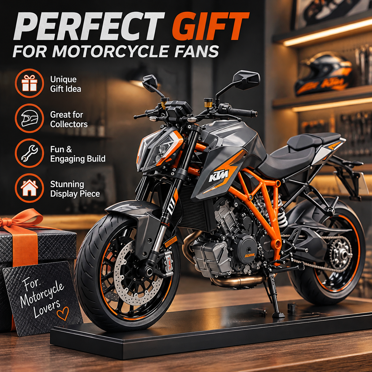 🏍️Motorcycle Model Kit – 1:6 Scale DIY Assembly & Fuel-Powered Engine