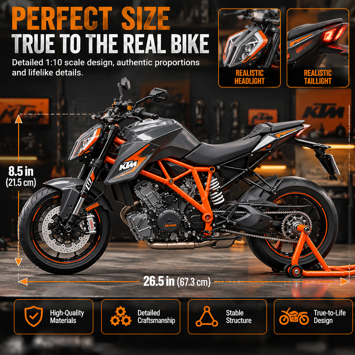 🏍️Motorcycle Model Kit – 1:6 Scale DIY Assembly & Fuel-Powered Engine