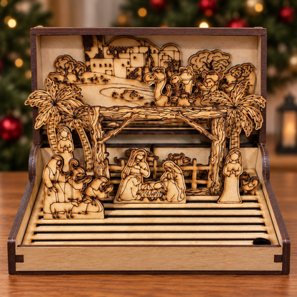 🔥🙏The Bethlehem Storybook — Wooden Nativity Scene Puzzle