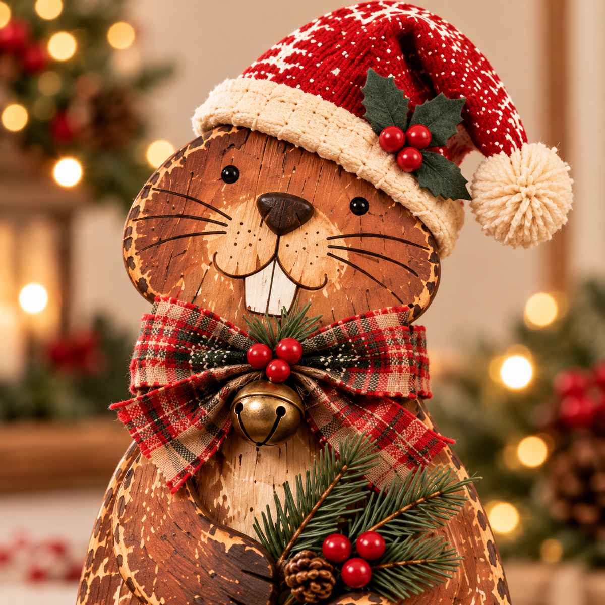 🔥Woodland Christmas Beaver Trio – A Little Family, A Cozy Christmas