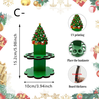 💵Christmas Tabletop Wooden Money Holder -🎁Turn Cash Into a Festive Centerpiece