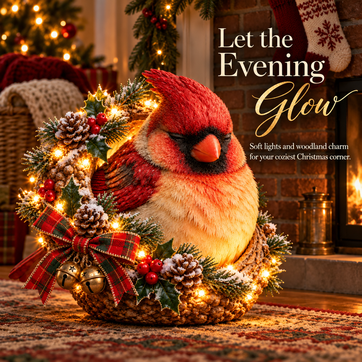 🎄 Cozy Cardinal Glow – Lighted Christmas Porch Decor ✨