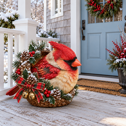 🎄 Cozy Cardinal Glow – Lighted Christmas Porch Decor ✨