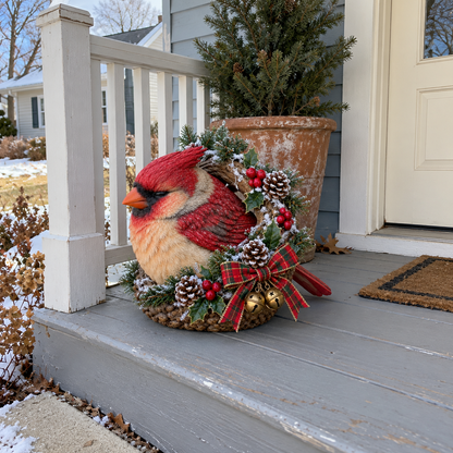 🎄 Cozy Cardinal Glow – Lighted Christmas Porch Decor ✨