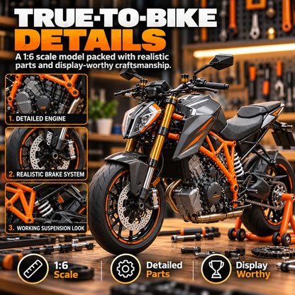 🏍️Motorcycle Model Kit – 1:6 Scale DIY Assembly & Fuel-Powered Engine