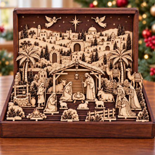 🔥🙏The Bethlehem Storybook — Wooden Nativity Scene Puzzle