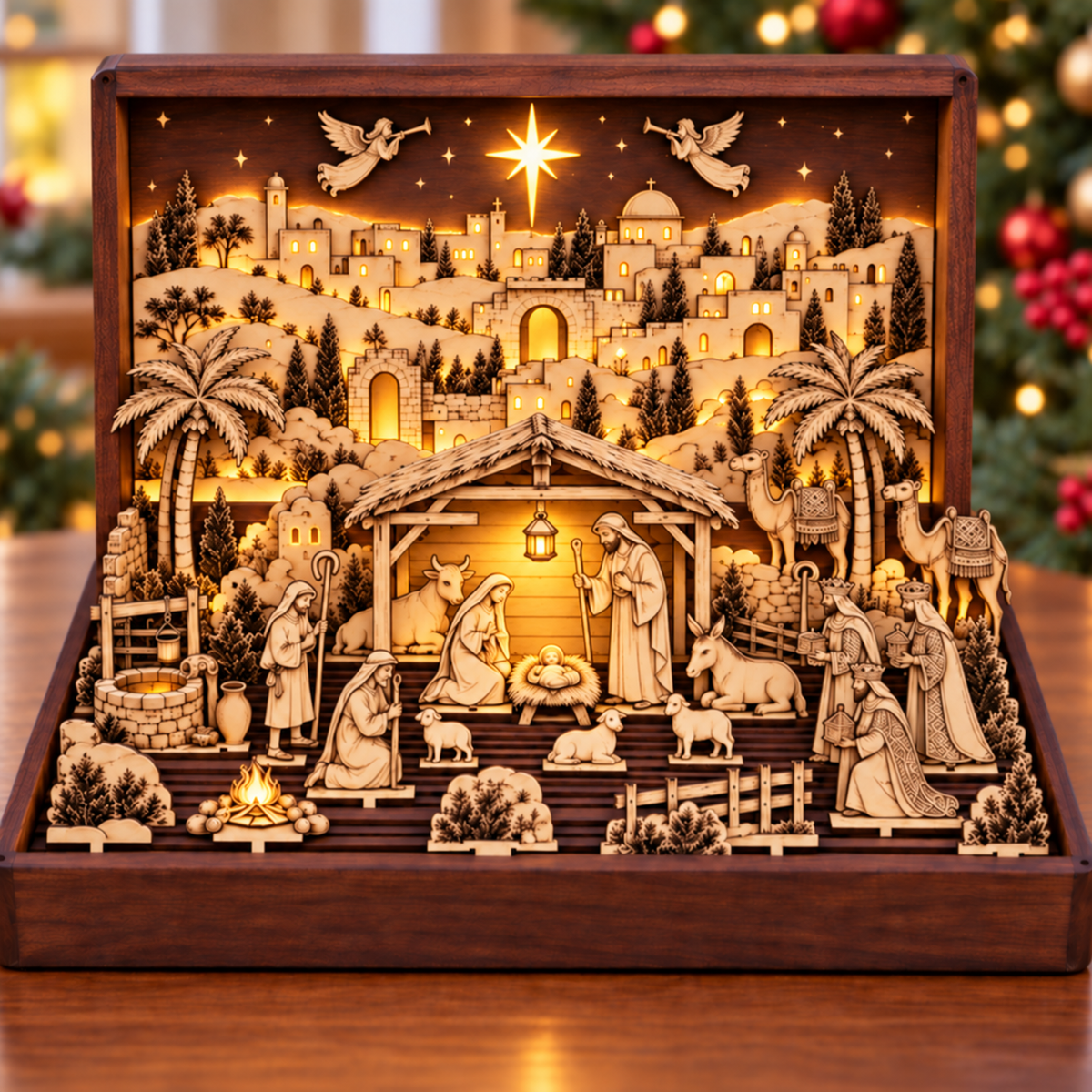 🔥🙏The Bethlehem Storybook — Wooden Nativity Scene Puzzle
