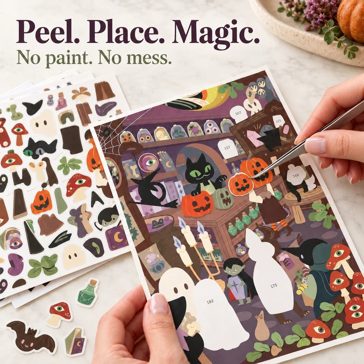 🐈‍⬛✨Witchy Wonders – Numbered Sticker Art Kit🎃