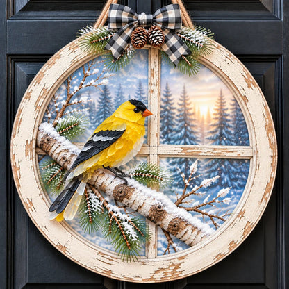 🐦 Winter Window Cardinal Wall Hanging Decor