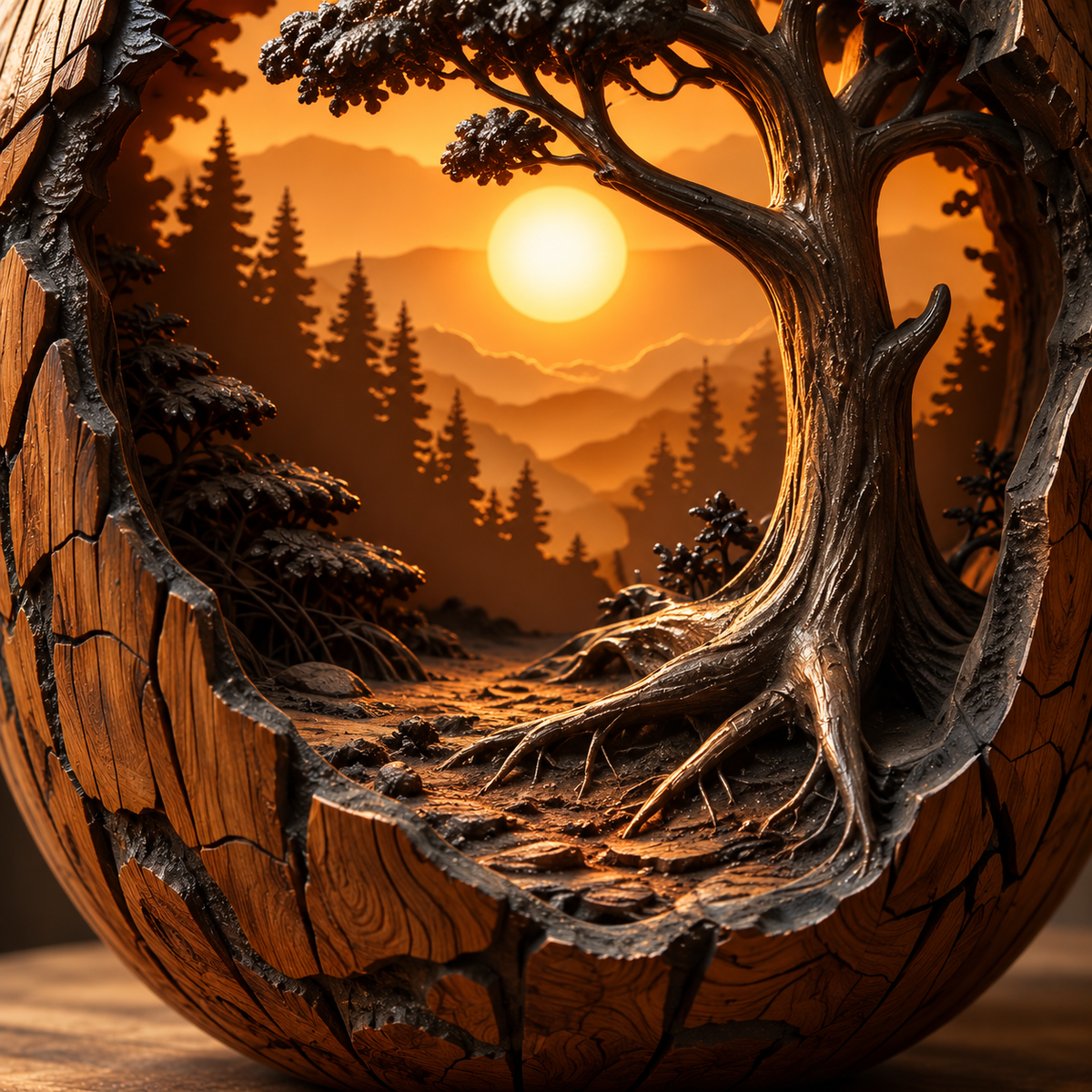 🔥100% Hand-Carved-✨Egg Wood Sculpture