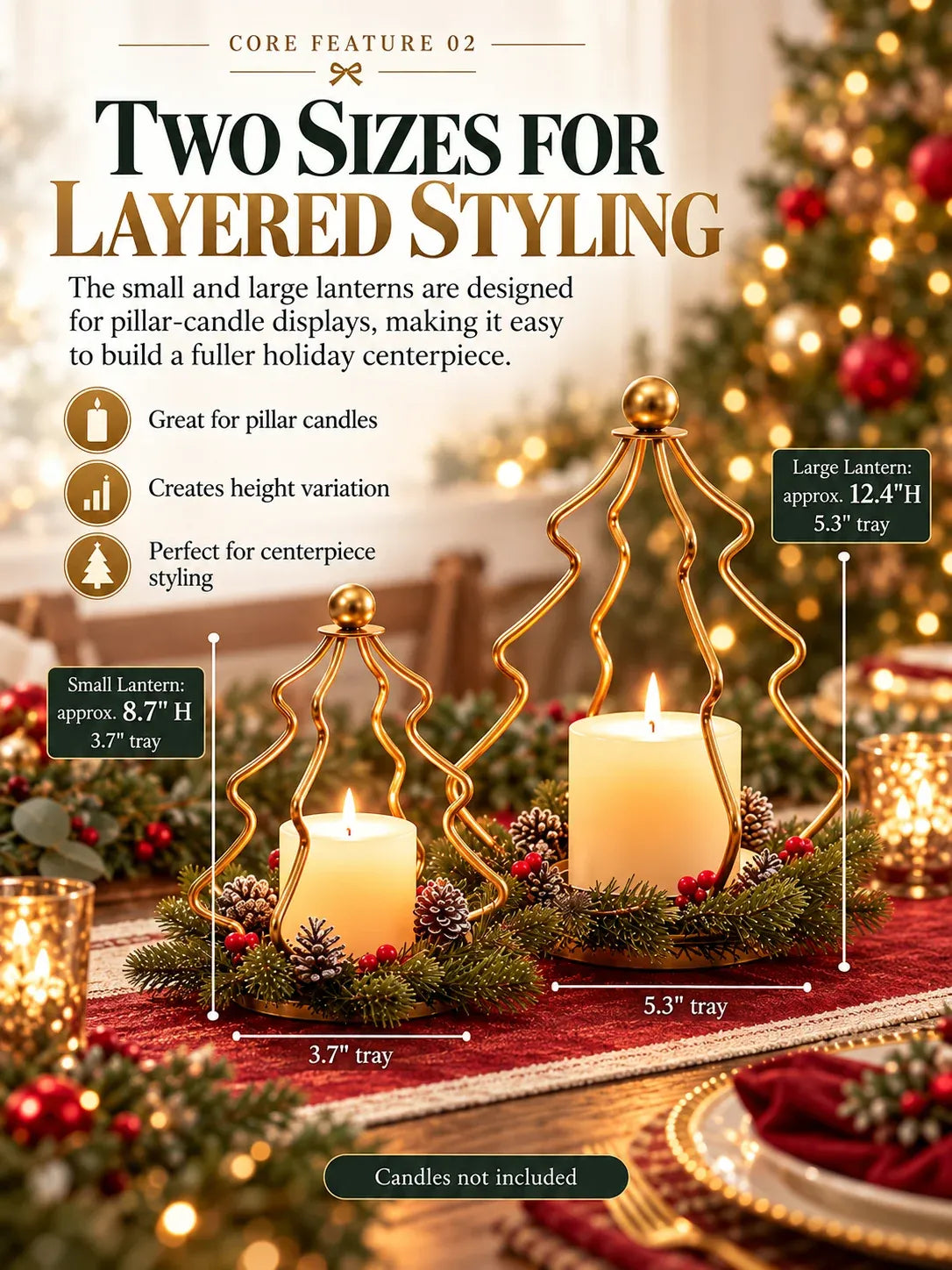 ✨Golden Glow Christmas Tree Candle Lanterns
